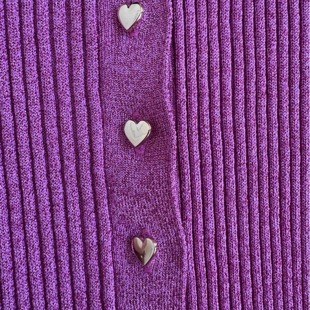 LoveShackFancy Pink Ribbed Cardigan, Size XS - Picture 4 of 9